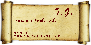 Tunyogi Győző névjegykártya