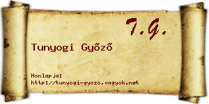 Tunyogi Győző névjegykártya